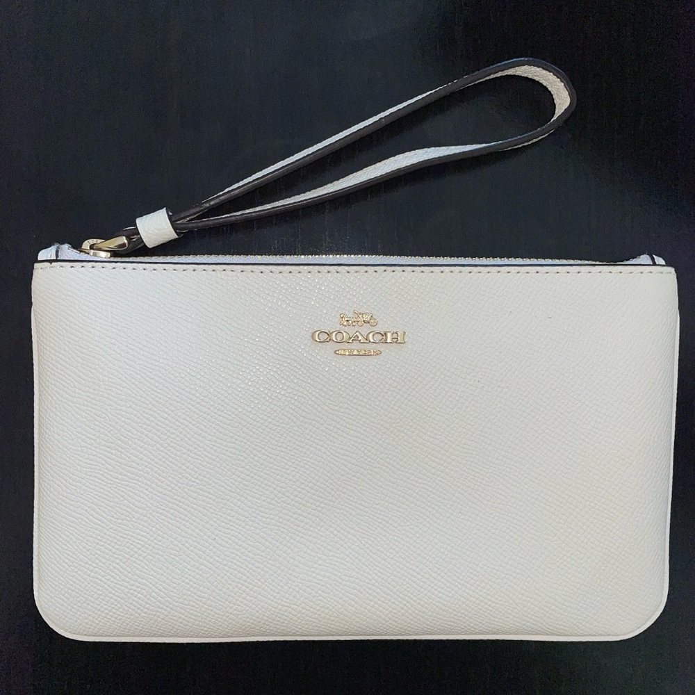 White Coach Wristlet with Gold Accents *NEVER USED*